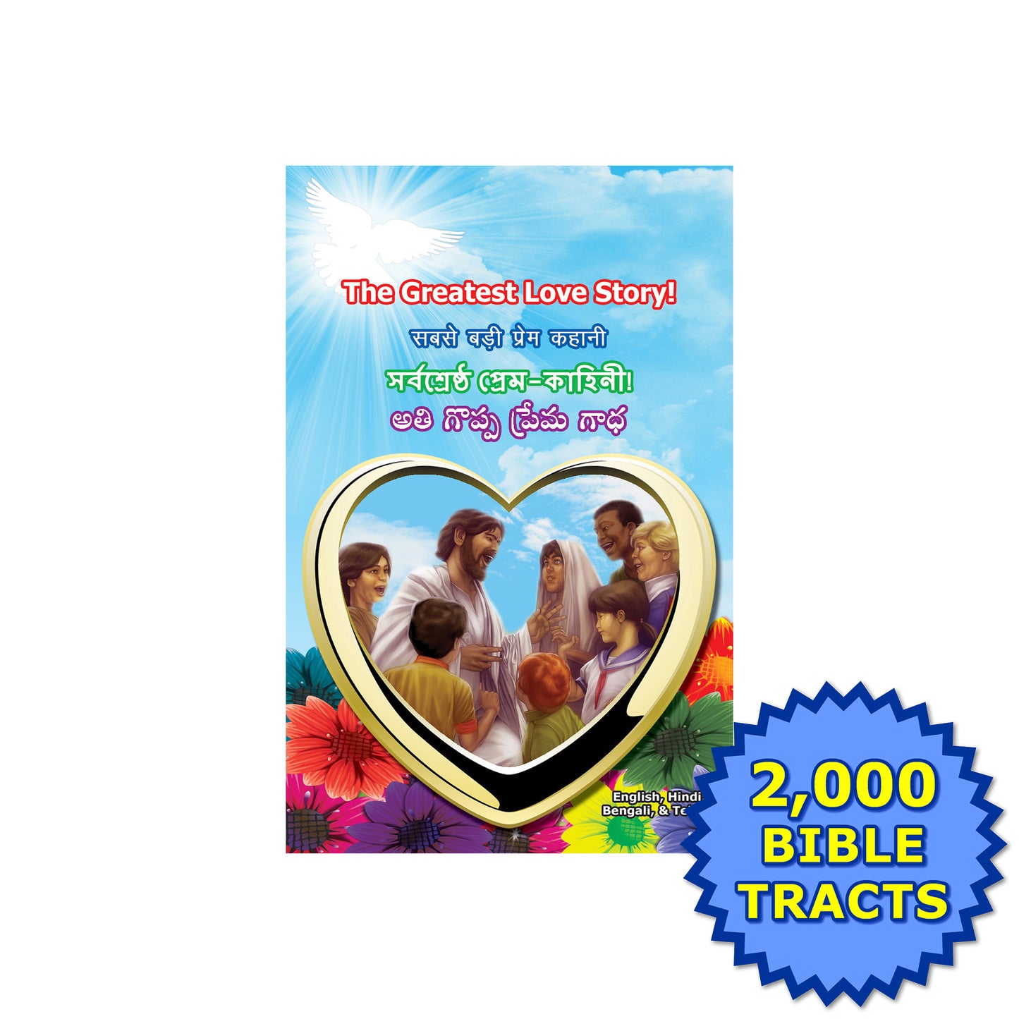 Kid's English, Hindi, Bengali, & Telugu Gospel Bible Tracts