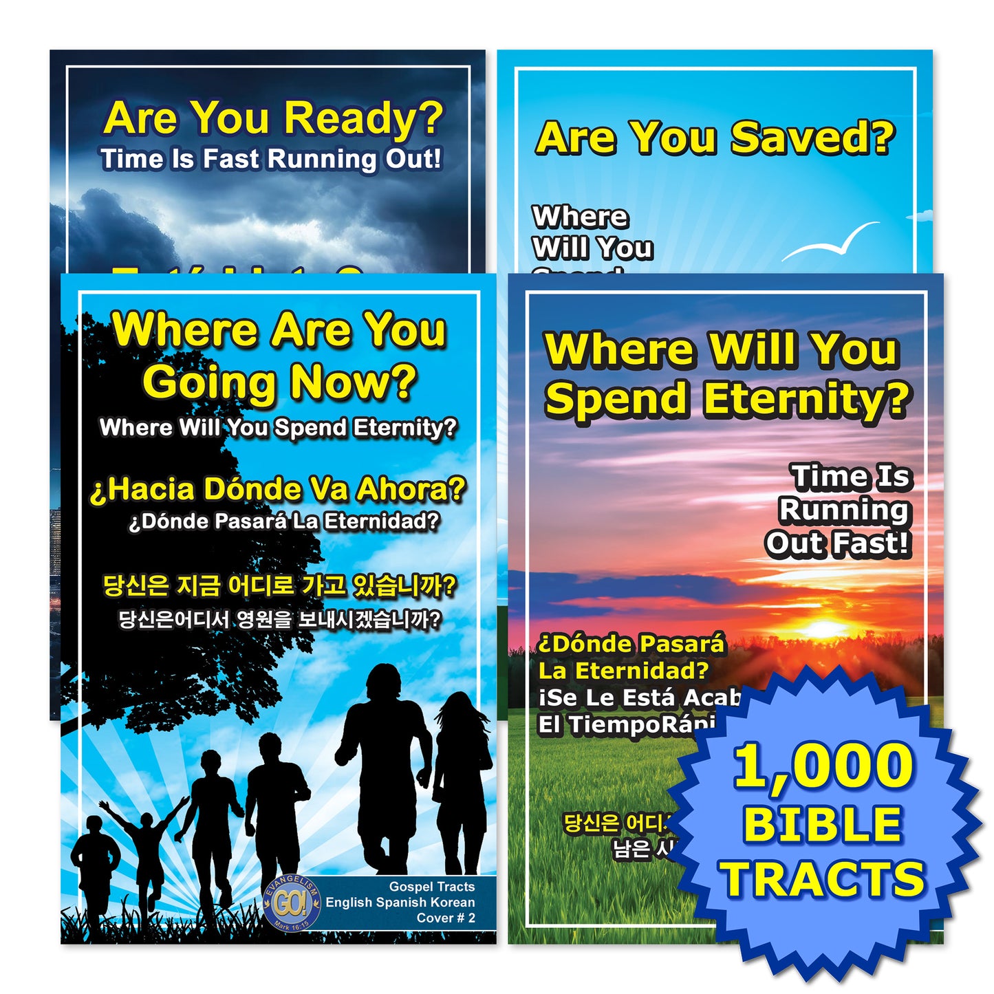 English Spanish & Korean Gospel Bible Tracts
