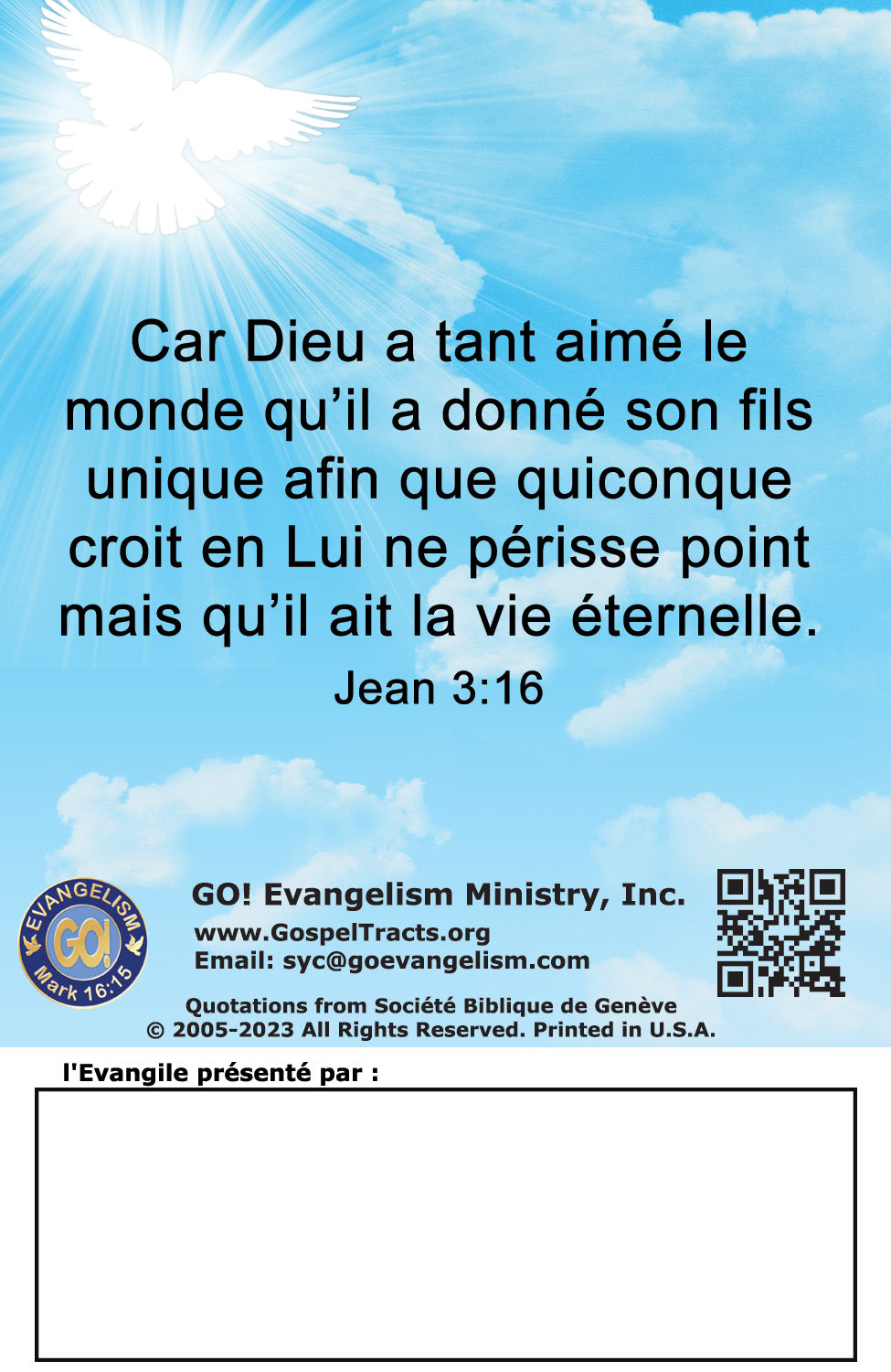 French Gospel Bible Tracts