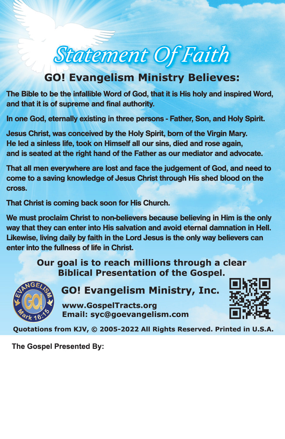 English KJV Gospel Bible Tracts