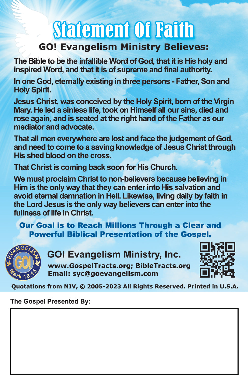 English NIV Gospel Bible Tracts - BibleTracts.org - GO! Evangelism
