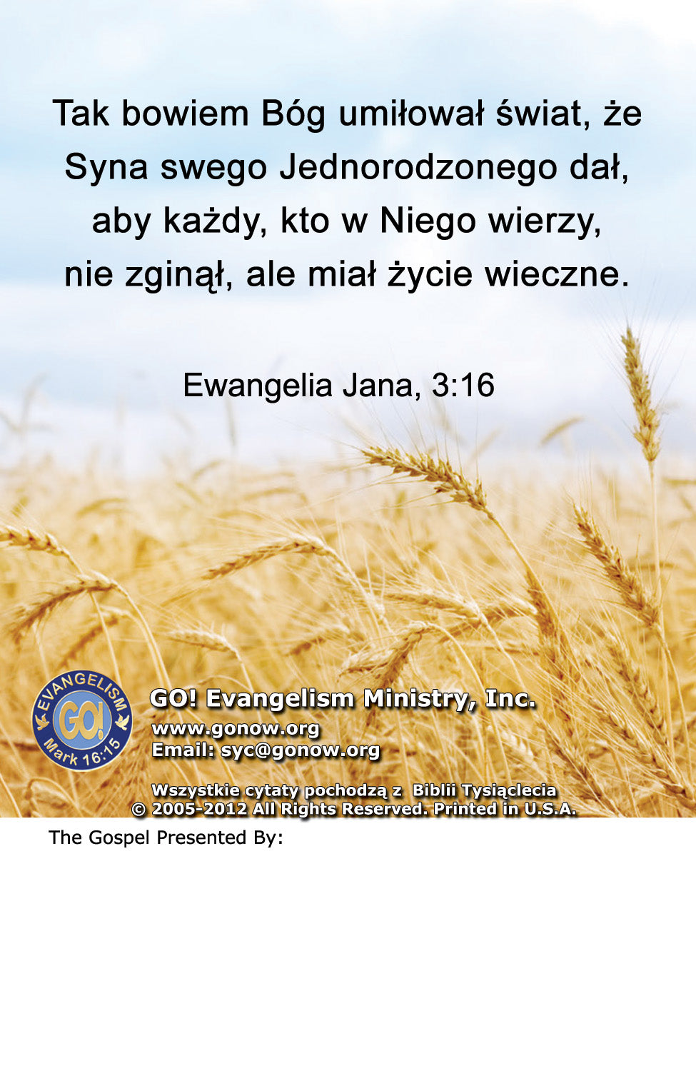 Polish Gospel Bible Tracts